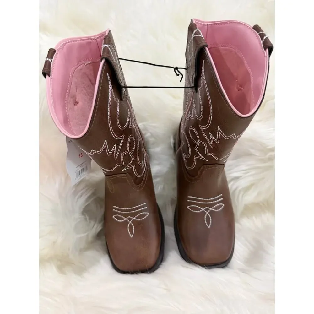Wonder Nation Girls Size 1 Little‎ Girls Western Cowgirl Cowboy Boots Southern